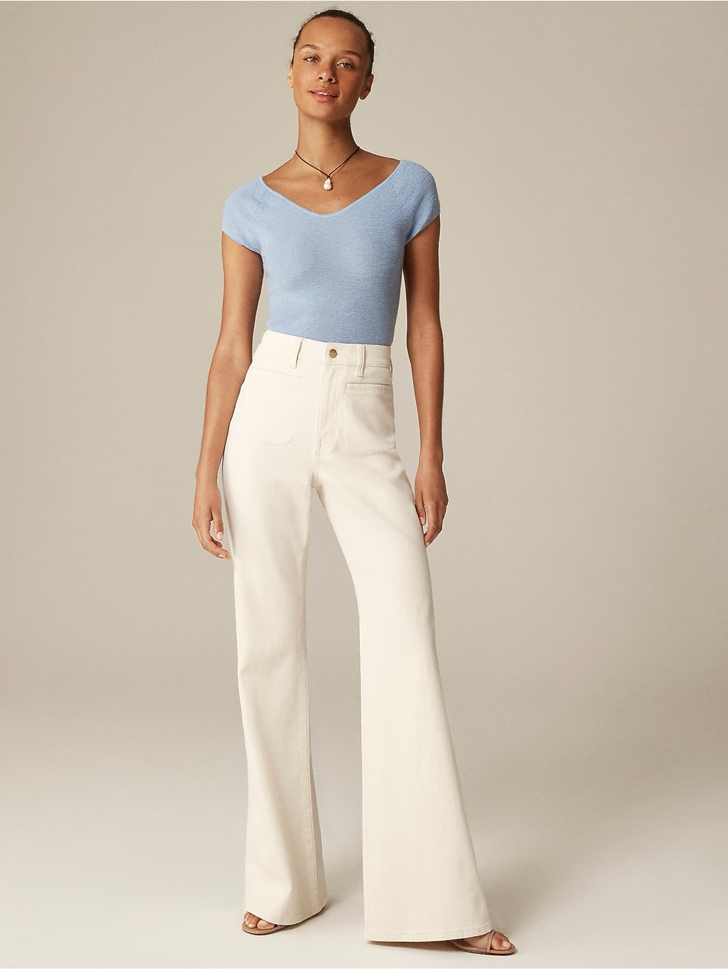 Nwt J. Crew Vintage Flare Jean In Ecru Wash